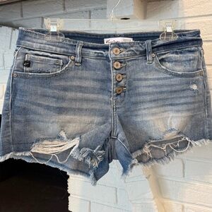 KanCan Light Blue Distressed Denim Shorts